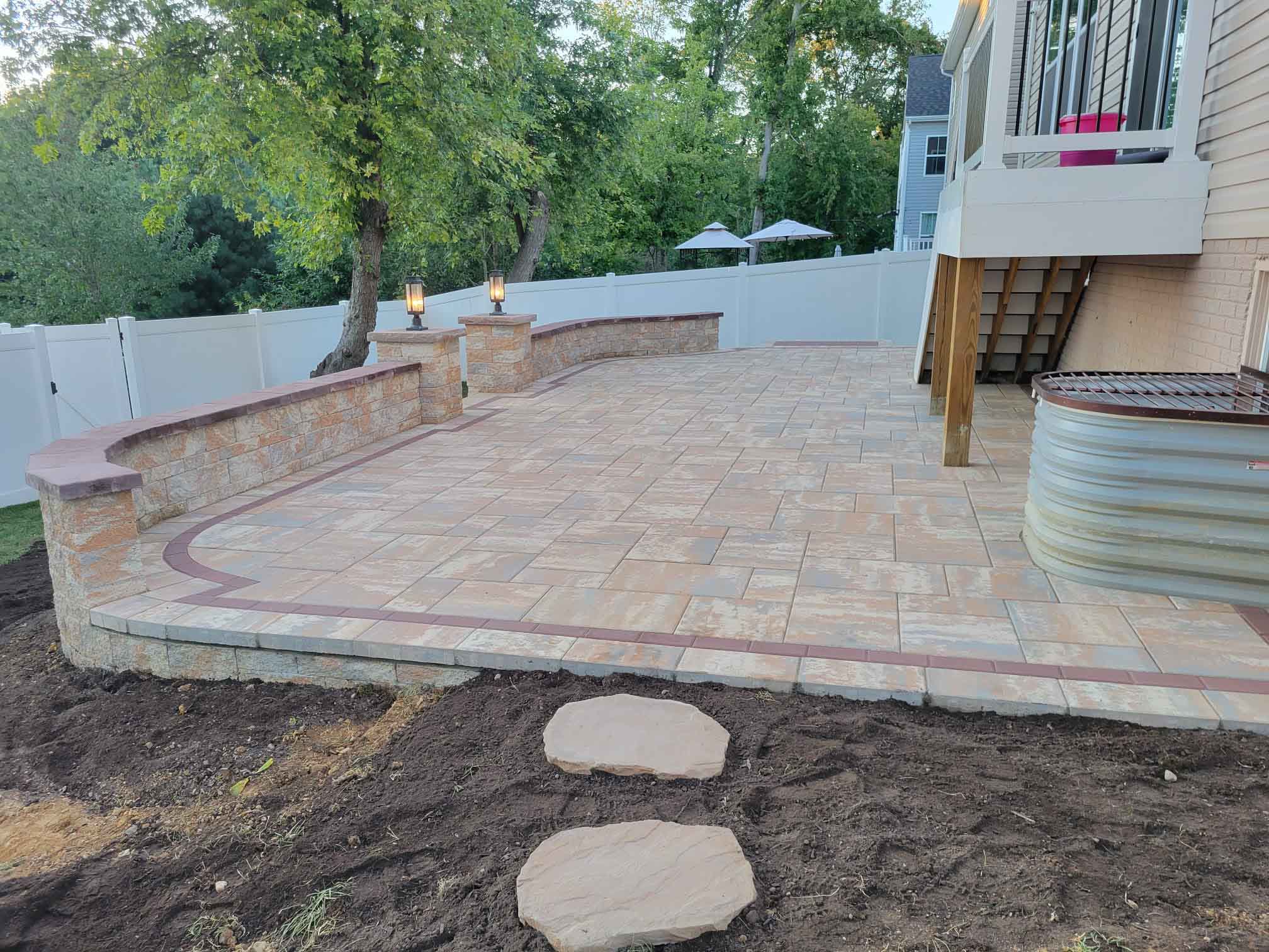 Amazing Walkway Pavers Project in Backyard