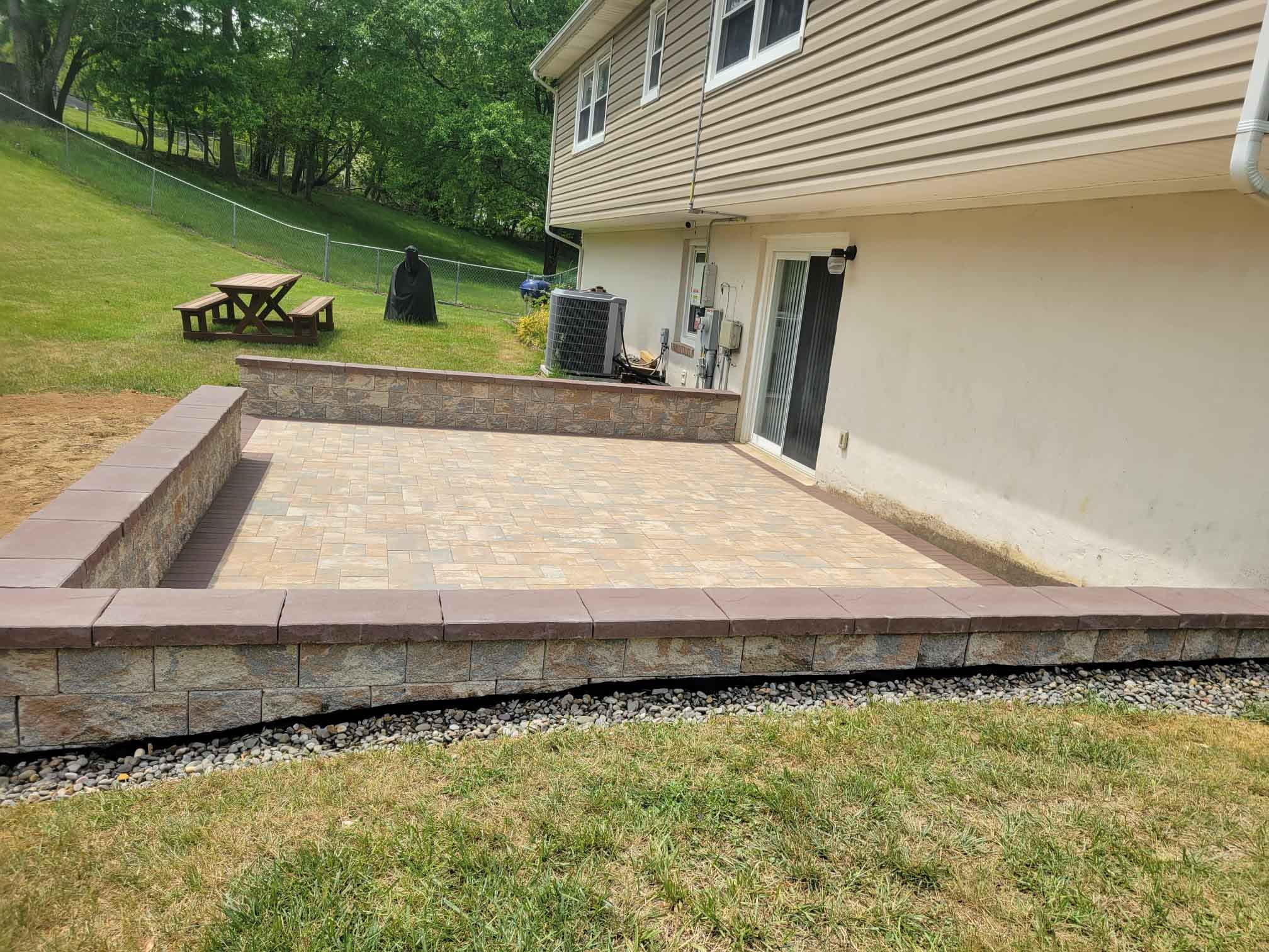Stunning Walkway Pavers Project Surrounded by Retaining Walls